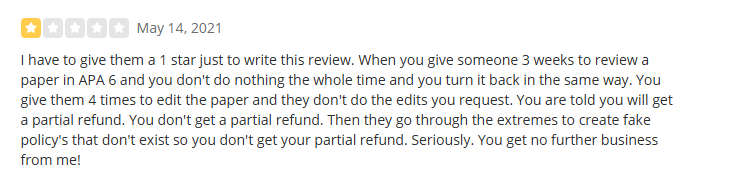 EduBirdie Yelp review screenshot